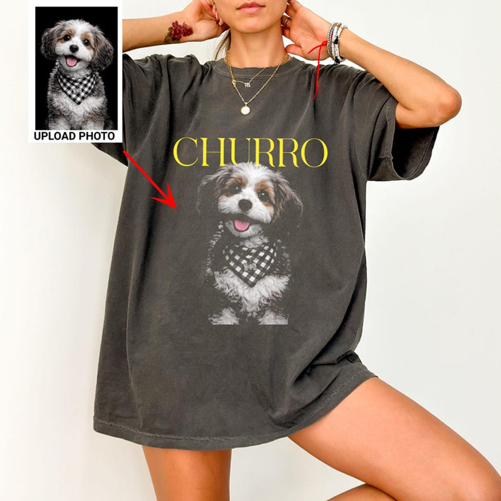 เสื้อยืดลายภาพสัตว์เลี้ยงแบบกำ - Pet Portrait Custom บทวิจารณ์และราคา